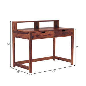 Alan Sheesham Wood Study Table In Teak Finish