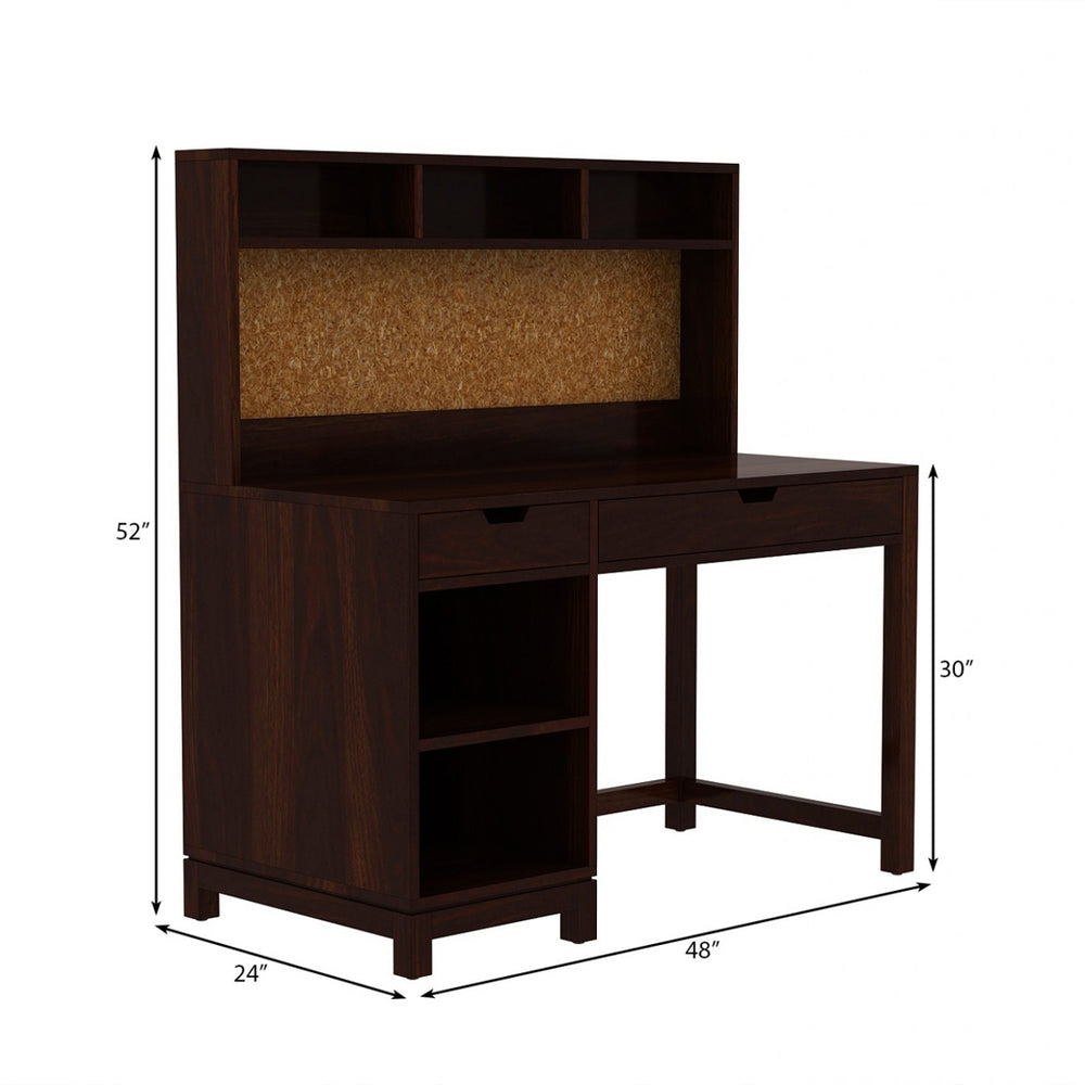 Kia Sheesham Wood Study Table In Walnut Finish