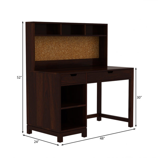 Kia Sheesham Wood Study Table In Walnut Finish