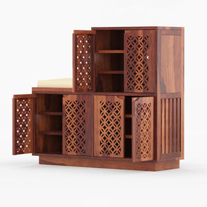 Alaca Shoe Rack Of 30 Pairs In Honey Oak Color