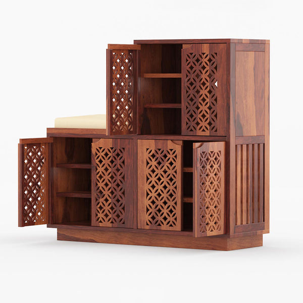 Alaca Shoe Rack Of 30 Pairs In Honey Oak Color