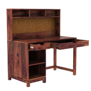 Neem Sheesham Wood Study Table in Teak Finish