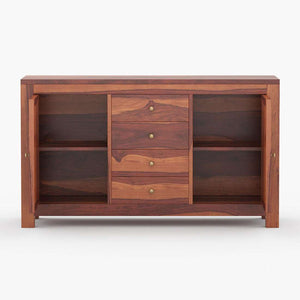 Alacca Sheesham Wood Sideboard In Honey Oak Finish