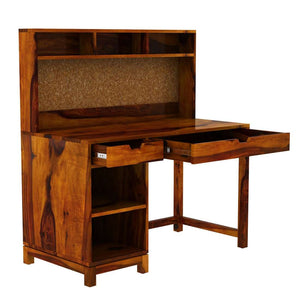 Tali Sheesham Wood Study Table In Honey Oak Finish