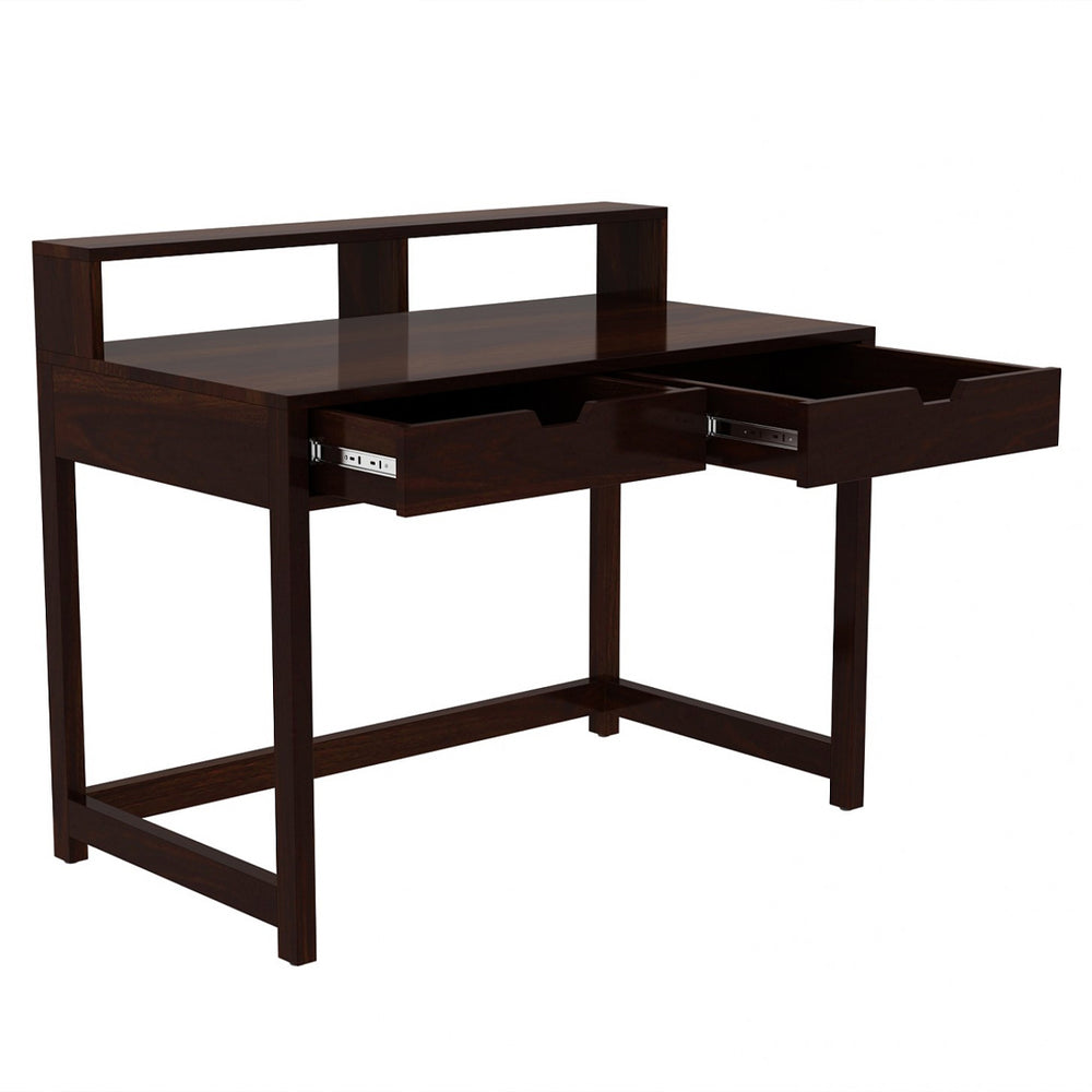 Poon Sheesham Wood Study Table In Walnut Finish