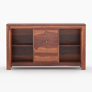 Alacca Sheesham Wood Sideboard In Honey Oak Finish