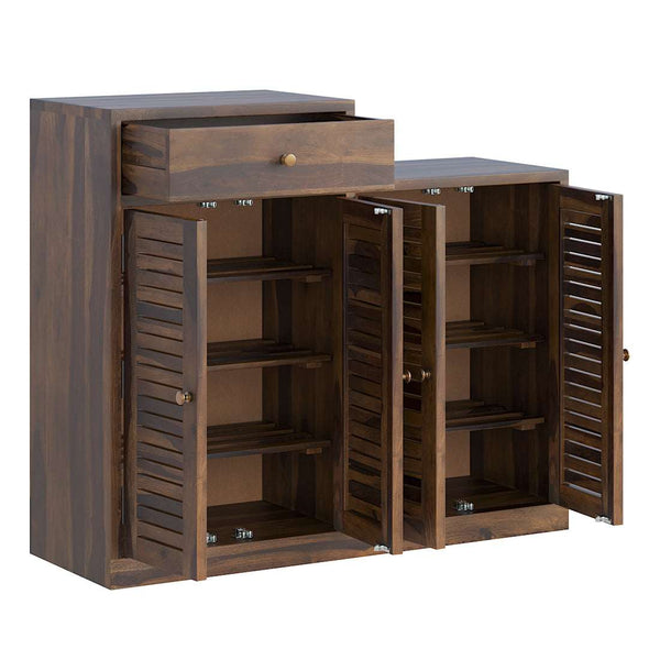 Danta Sheesham Wood Shoerack In Light Provincial Teak Finish