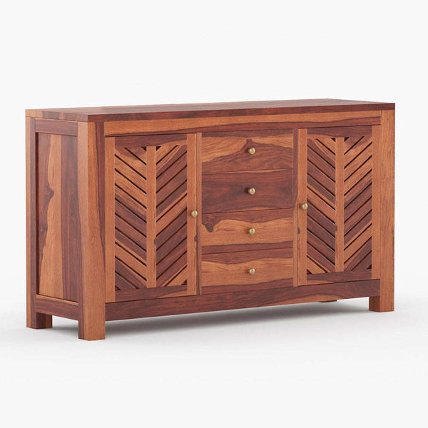 Alacca Sheesham Wood Sideboard In Honey Oak Finish