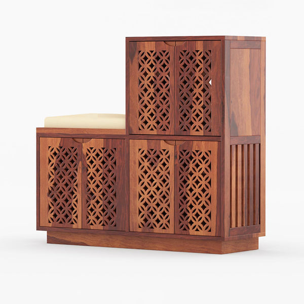 Alaca Shoe Rack Of 30 Pairs In Honey Oak Color
