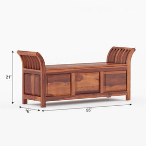 Syan Sheesham Wood Trunk in Rustic Teak Finish