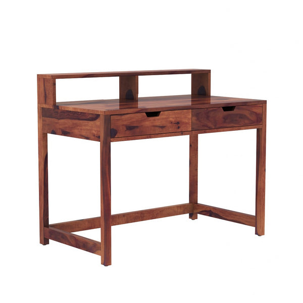 Alan Sheesham Wood Study Table In Teak Finish