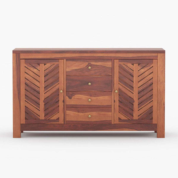 Alacca Sheesham Wood Sideboard In Honey Oak Finish