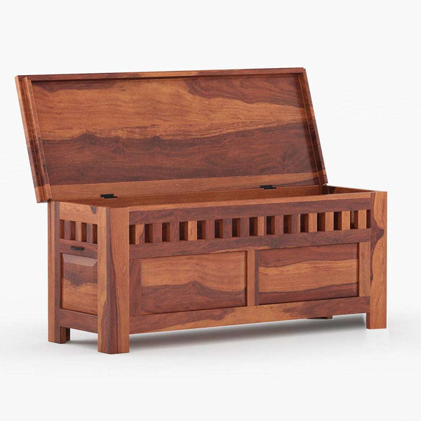 Madhavi Sheesham Wood Trunk in Rustic Teak Finish