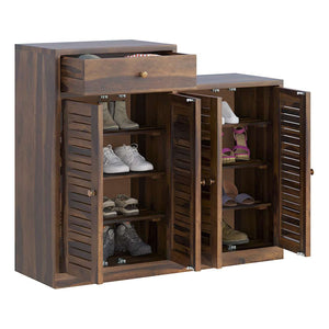 Danta Sheesham Wood Shoerack In Light Provincial Teak Finish