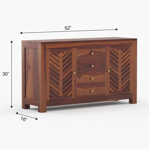 Alacca Sheesham Wood Sideboard In Provincial Teak Finish