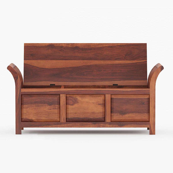 Syan Sheesham Wood Trunk in Rustic Teak Finish