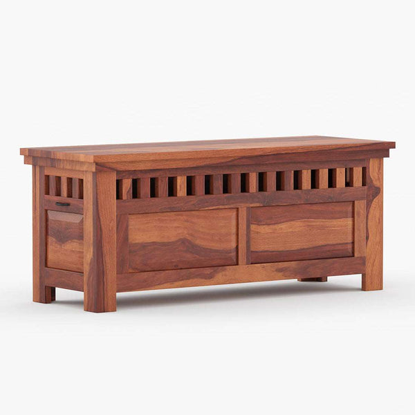 Madhavi Sheesham Wood Trunk in Rustic Teak Finish