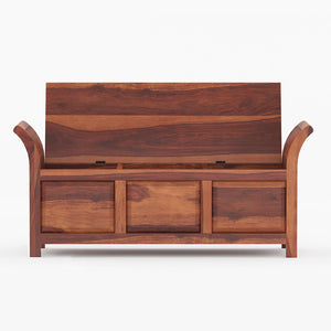 Syan Sheesham Wood Trunk in Rustic Teak Finish