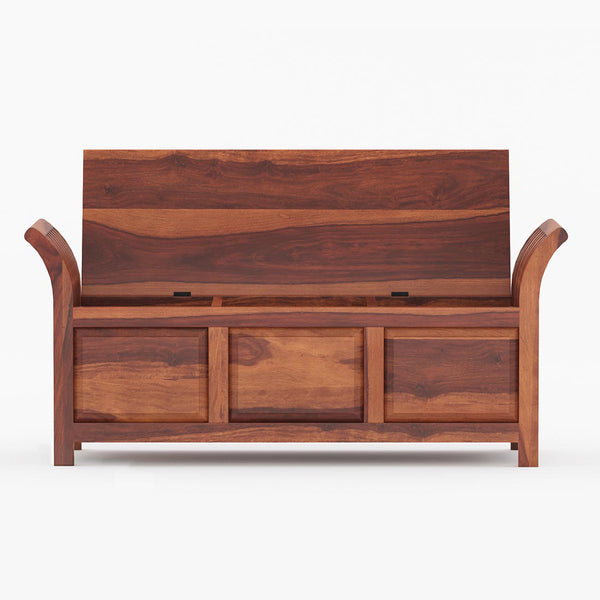 Syan Sheesham Wood Trunk in Rustic Teak Finish