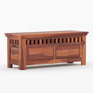 Madhavi Sheesham Wood Trunk in Rustic Teak Finish