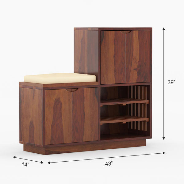 Wollman Shoe Rack Of 30 Pairs In Provincial Teak Color