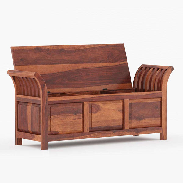 Syan Sheesham Wood Trunk in Rustic Teak Finish