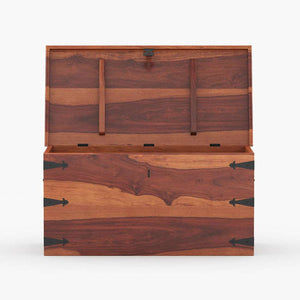 Stainfiled Sheesham Wood Trunk in Rustic Teak Finish