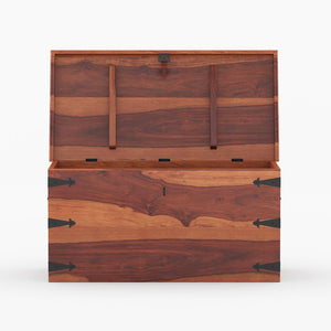 Stainfiled Sheesham Wood Trunk in Rustic Teak Finish
