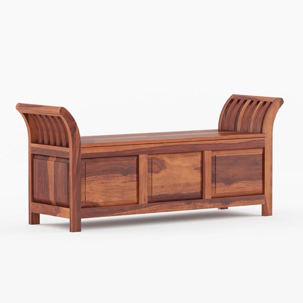 Syan Sheesham Wood Trunk in Rustic Teak Finish