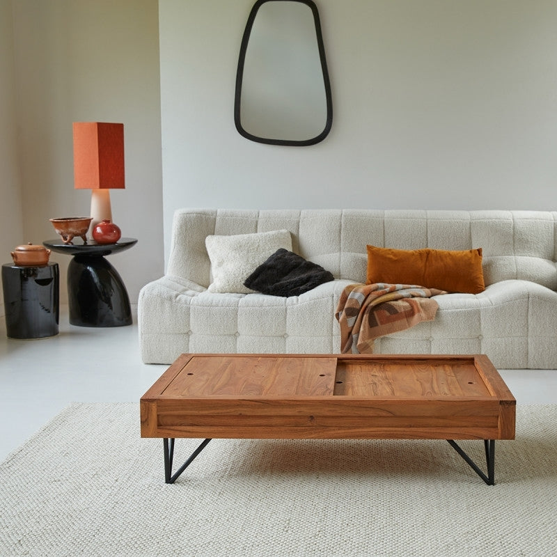 Drench - Coffee table with storage in solid acacia wood