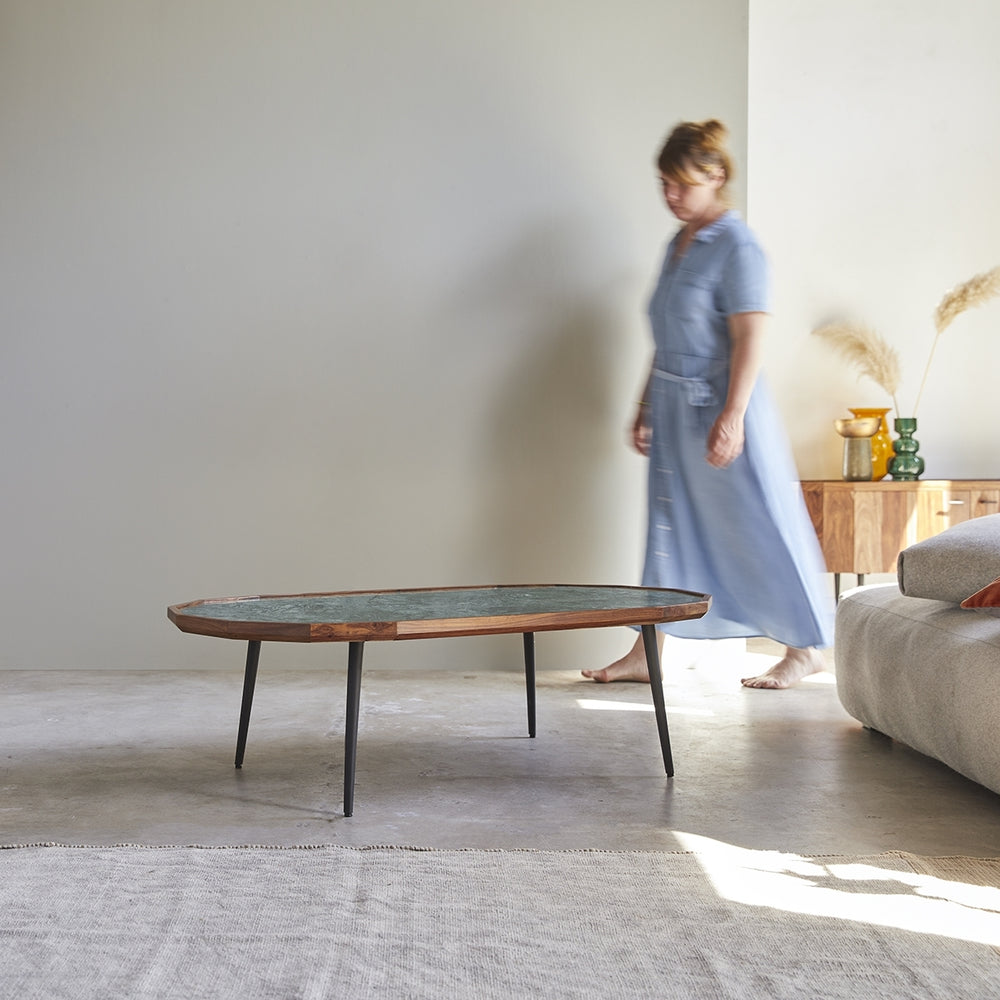 Leeds - Solid sheesham and marble Coffee Table