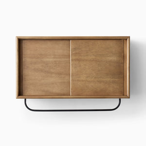 Reggie Solid Mango Wood Wall Shelf with Hanging Handle