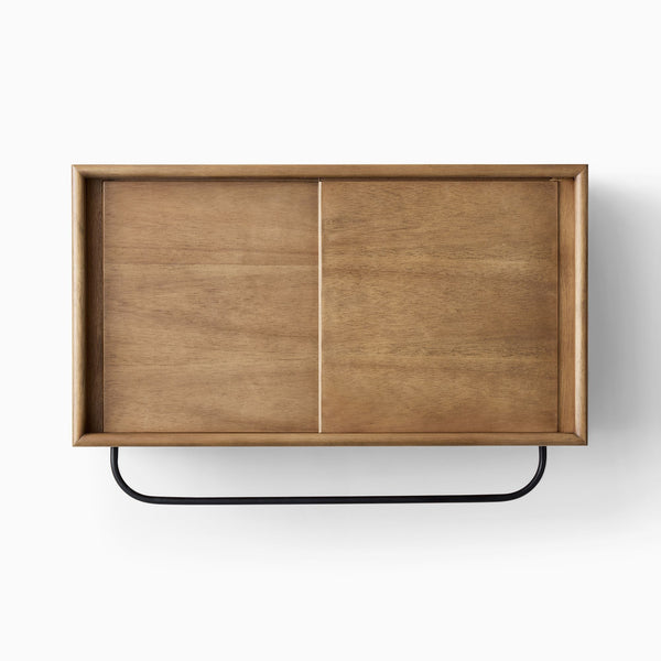 Reggie Solid Mango Wood Wall Shelf with Hanging Handle