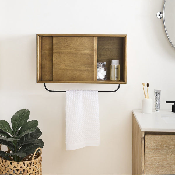 Reggie Solid Mango Wood Wall Shelf with Hanging Handle