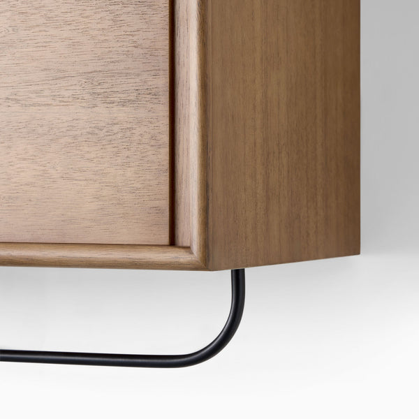 Reggie Solid Mango Wood Wall Shelf with Hanging Handle