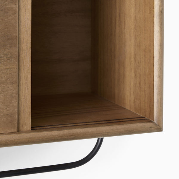 Reggie Solid Mango Wood Wall Shelf with Hanging Handle