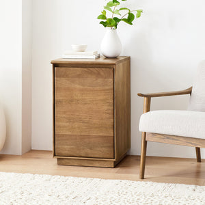 Reggie Solid Mango Wood Cabinet with One Door in Provincial teak Finish
