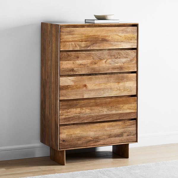 Reggie Solid Mango wood Chest of Drawer in Provincial Teak Finish