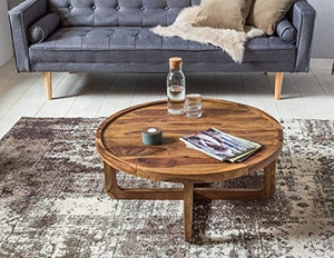 Solid Wood Round Center Table 85cm for Living Room Table