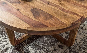 Solid Wood Round Center Table 85cm for Living Room Table