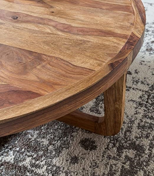 Solid Wood Round Center Table 85cm for Living Room Table