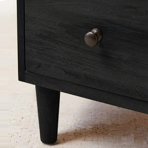 Rowling Solid Wood Chest Of 6 Drawers In Matte Black Finish