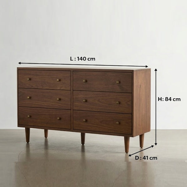 Rowling Solid Wood Chest Of 6 Drawers In Provincial Teak Finish