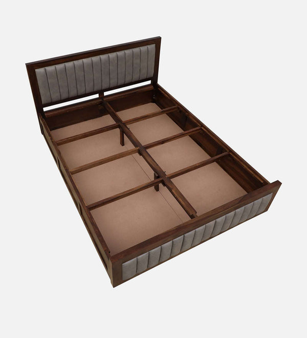 Dijon Sheesham Wood Queen Size Bed in Provincial Teak Finish With Box Storage