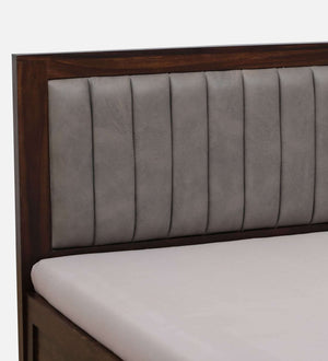 Dijon Sheesham Wood Queen Size Bed in Provincial Teak Finish With Box Storage