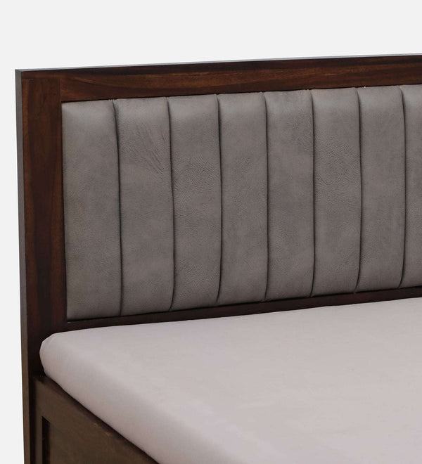 Dijon Sheesham Wood Queen Size Bed in Provincial Teak Finish With Box Storage