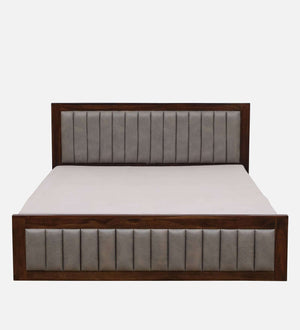 Dijon Sheesham Wood Queen Size Bed in Provincial Teak Finish With Box Storage