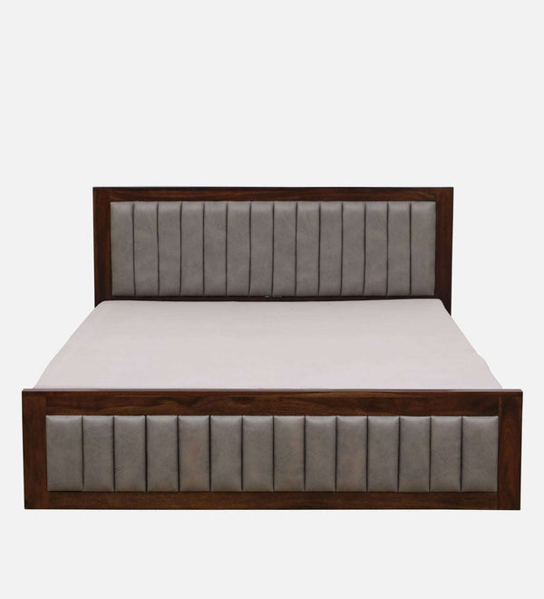 Dijon Sheesham Wood Queen Size Bed in Provincial Teak Finish With Box Storage