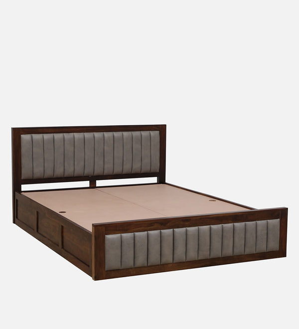 Dijon Sheesham Wood Queen Size Bed in Provincial Teak Finish With Box Storage
