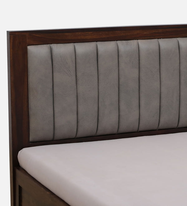 Dijon Sheesham Wood Queen Size Bed in Provincial Teak Finish With Box Storage